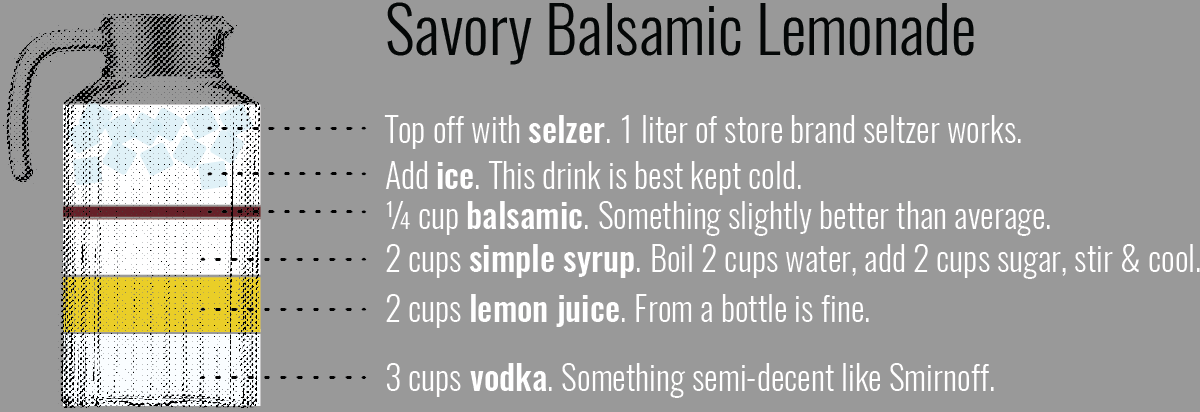 Boozy balsamic lemonade recipe